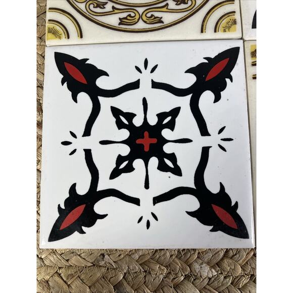 VTG Mexican tile in yellow and brown And Red And‎ Black - Picture 5 of 9